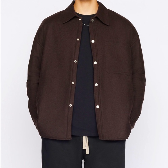 NWT FRAME Denim Men’s Warm Textured Overshirt in Brown (Size Medium) - Picture 1 of 8